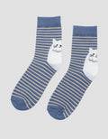 Nevada Print Stripe Cat Kaos Kaki Wanita