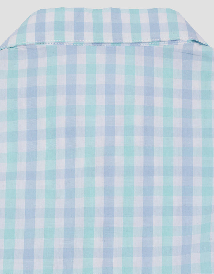 Little M Kotak Biru Summer Pakaian Setelan Anak Perempuan