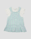 Little M Kotak Biru Summer Dress Overall Anak Perempuan