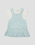 Little M Kotak Biru Summer Dress Overall Anak Perempuan