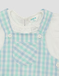 Little M Kotak Biru Summer Dress Overall Anak Perempuan