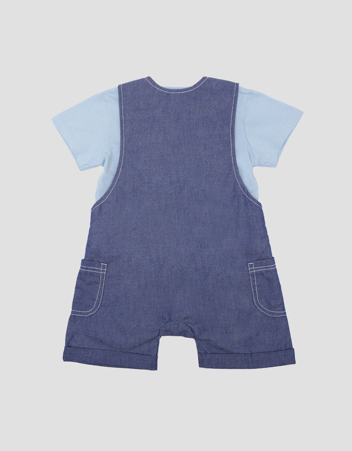 Little M Denim Look Bear Icon Set Overall Anak Perempuan