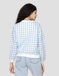 Disney Jacket Cardigan Print Argyle - Stitch Jaket Wanita