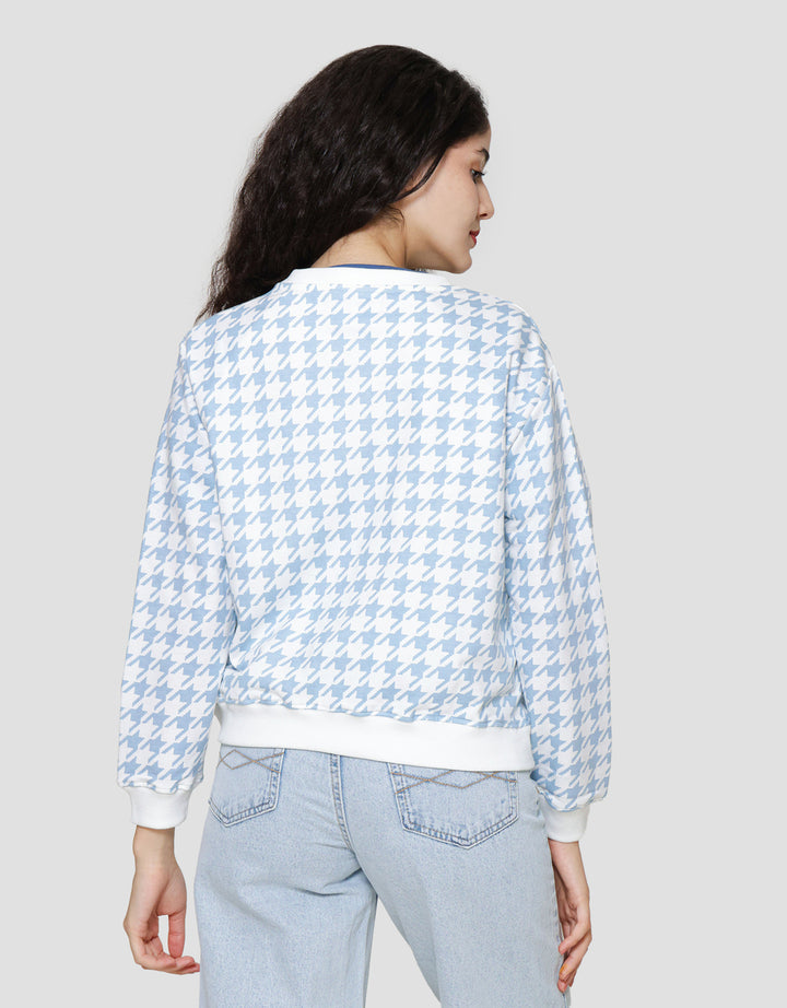 Disney Jacket Cardigan Print Argyle - Stitch Jaket Wanita