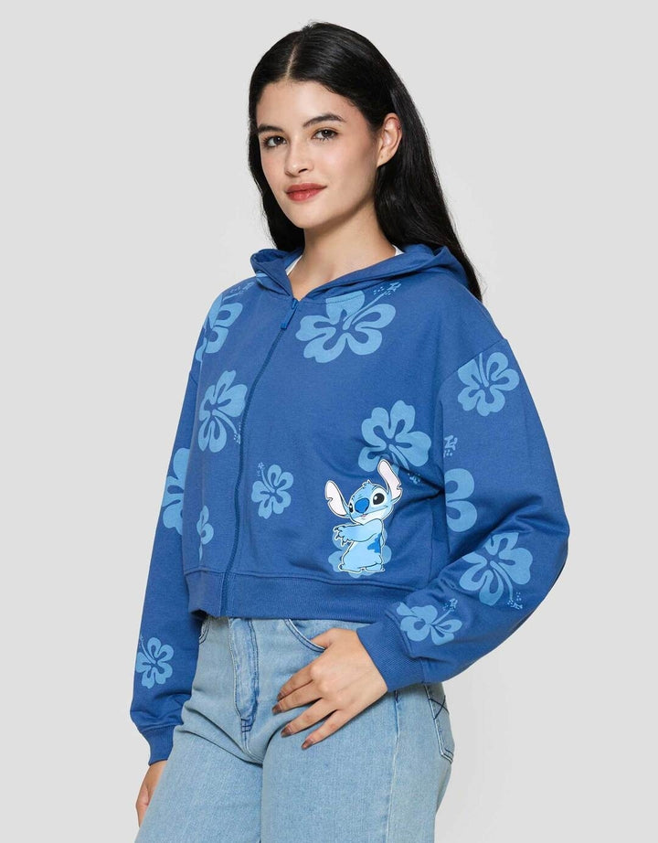 Disney Baby Terry Boxy Full Print Hibiscus - Stitch Jaket Wanita