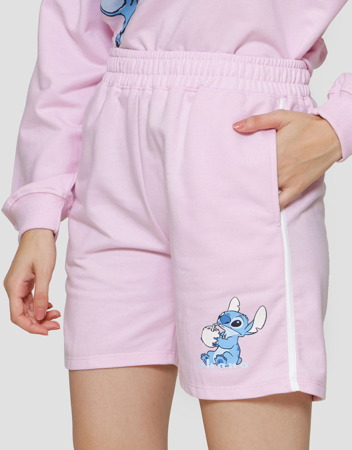 Disney Print Pipping Stitch Celana Pendek Wanita