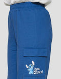 Disney Print Stitch Celana Panjang Cargo Wanita