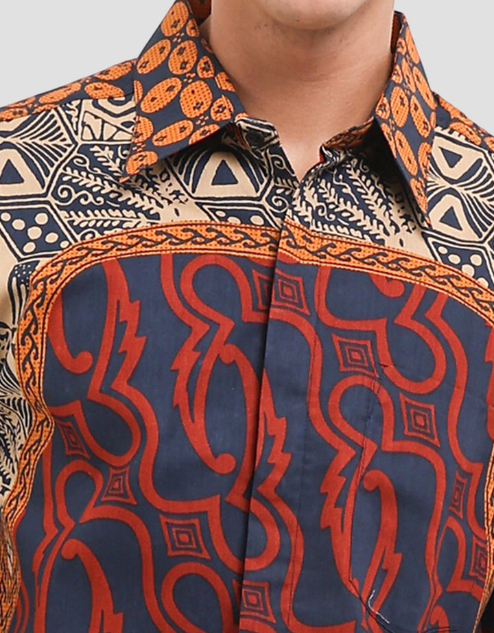 Arjuna Weda Parang Kawung Kemeja Batik Pria