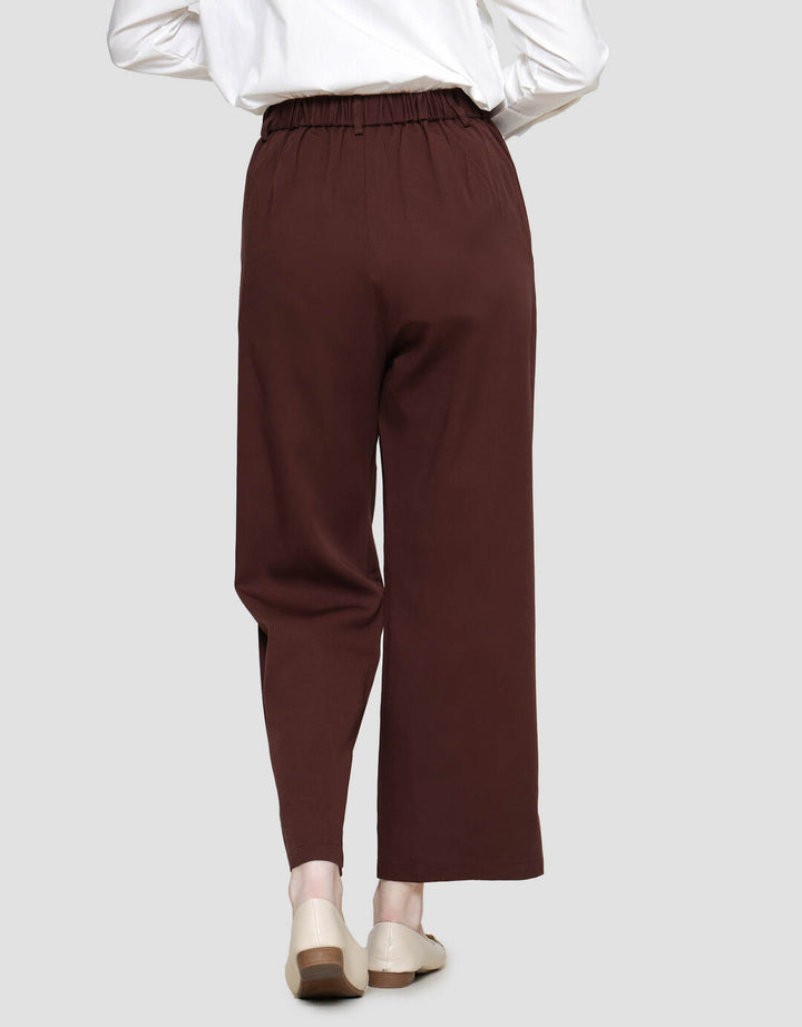 Annisa Soft Twill Buttoned Wide Leg Celana Panjang Wanita