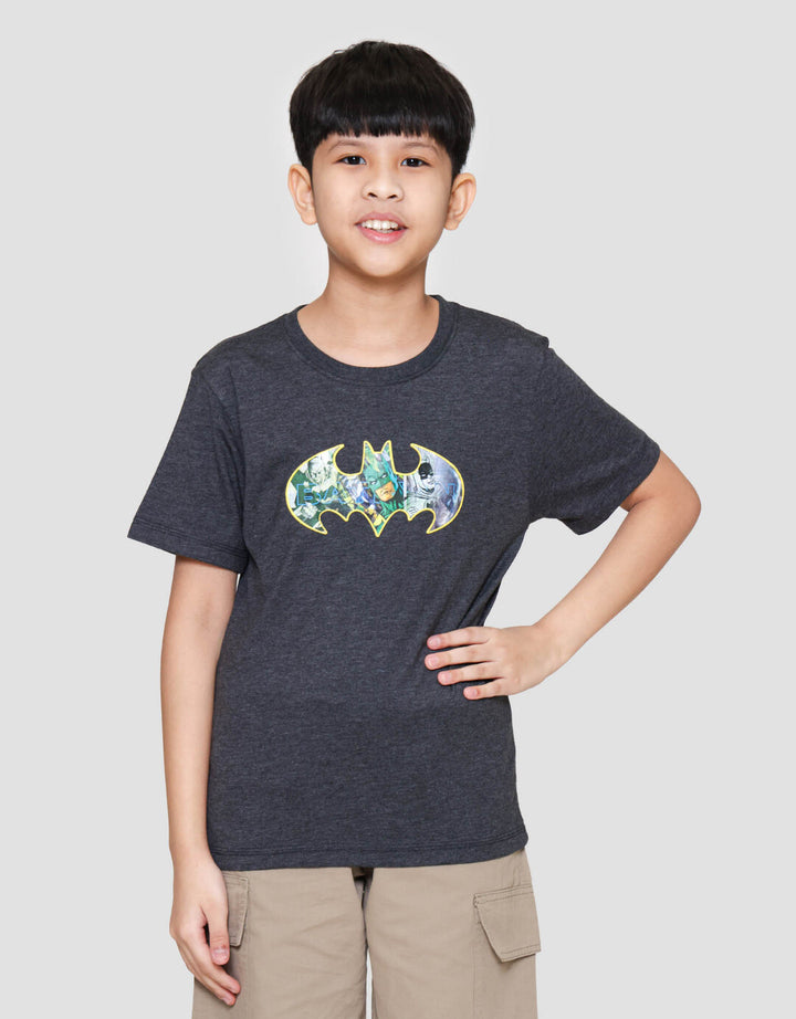 Character Batman Logo Tengah Kaos Anak Laki-laki