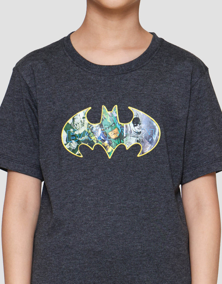 Character Batman Logo Tengah Kaos Anak Laki-laki