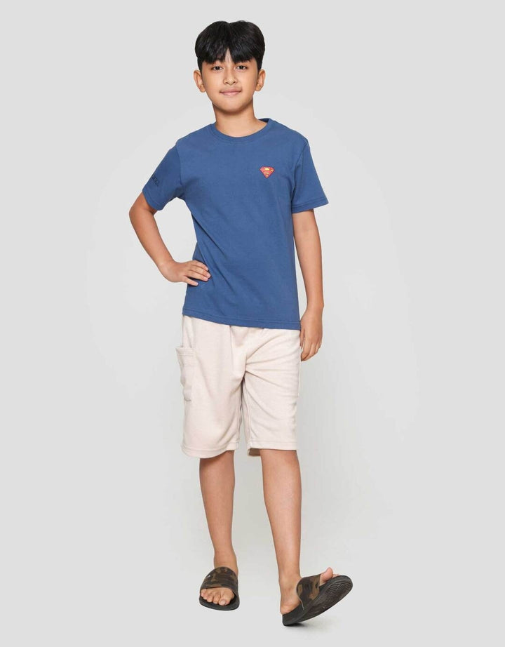 Character Superman Logo Print Blkg Kaos Anak Laki-laki