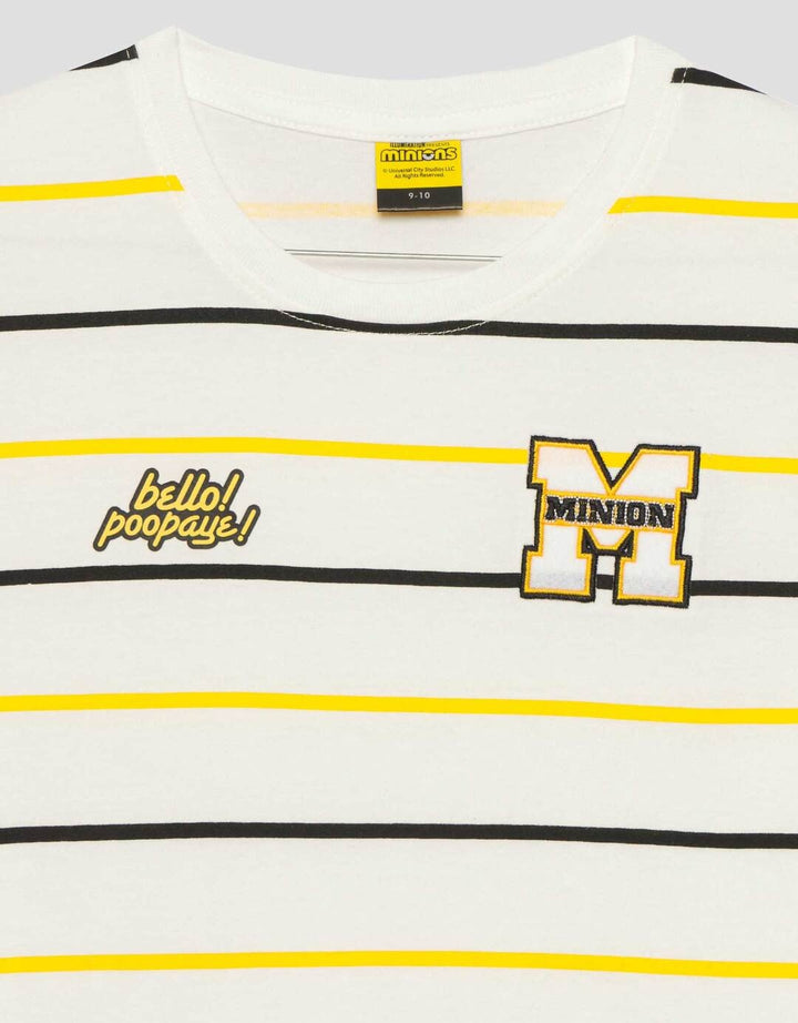 Character Minions Salur M Logo Kaos Anak Laki-laki