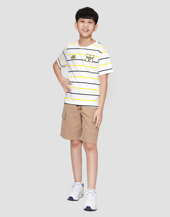 Character Minions Salur M Logo Kaos Anak Laki-laki