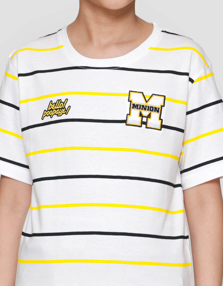 Character Minions Salur M Logo Kaos Anak Laki-laki