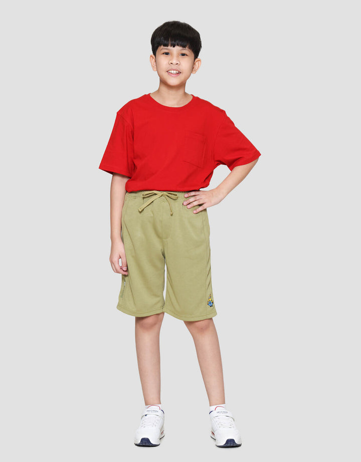 Character Knit Minions Logo Print Hd Celana Pendek Anak Laki-laki