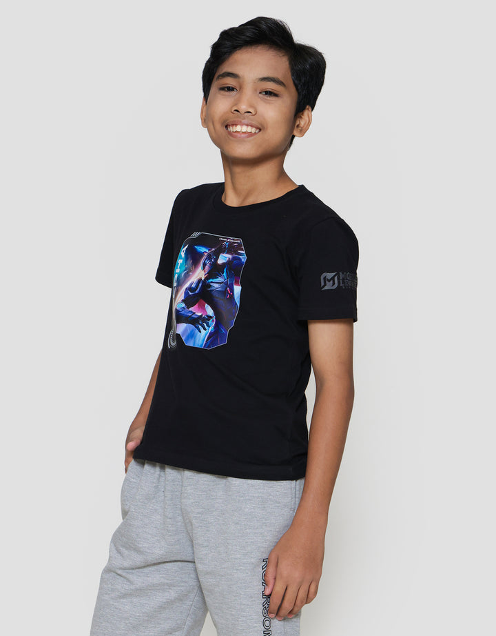 Character Mlbb Alpha Logo Lengan Kaos Anak Laki-laki