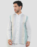 Intresse Deep Aqua Baju Koko Lengan Panjang Pria
