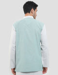 Intresse Deep Aqua Baju Koko Lengan Panjang Pria