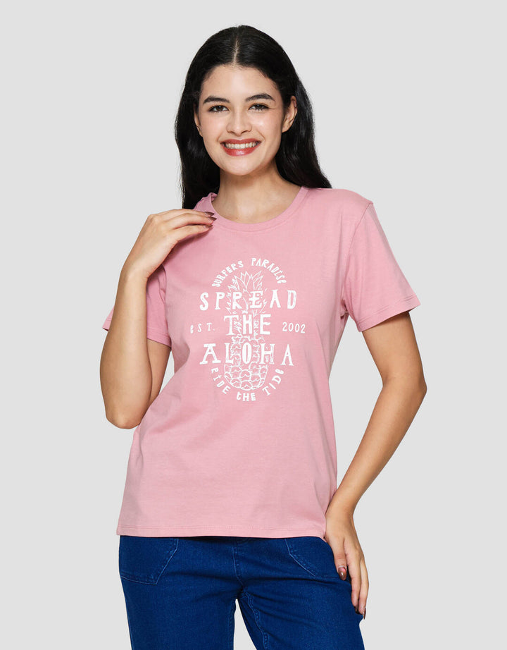 Nevada Cvc Spread The Aloha Kaos Lengan Pendek Wanita