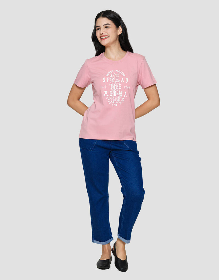 Nevada Cvc Spread The Aloha Kaos Lengan Pendek Wanita