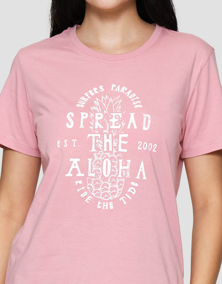 Nevada Cvc Spread The Aloha Kaos Lengan Pendek Wanita