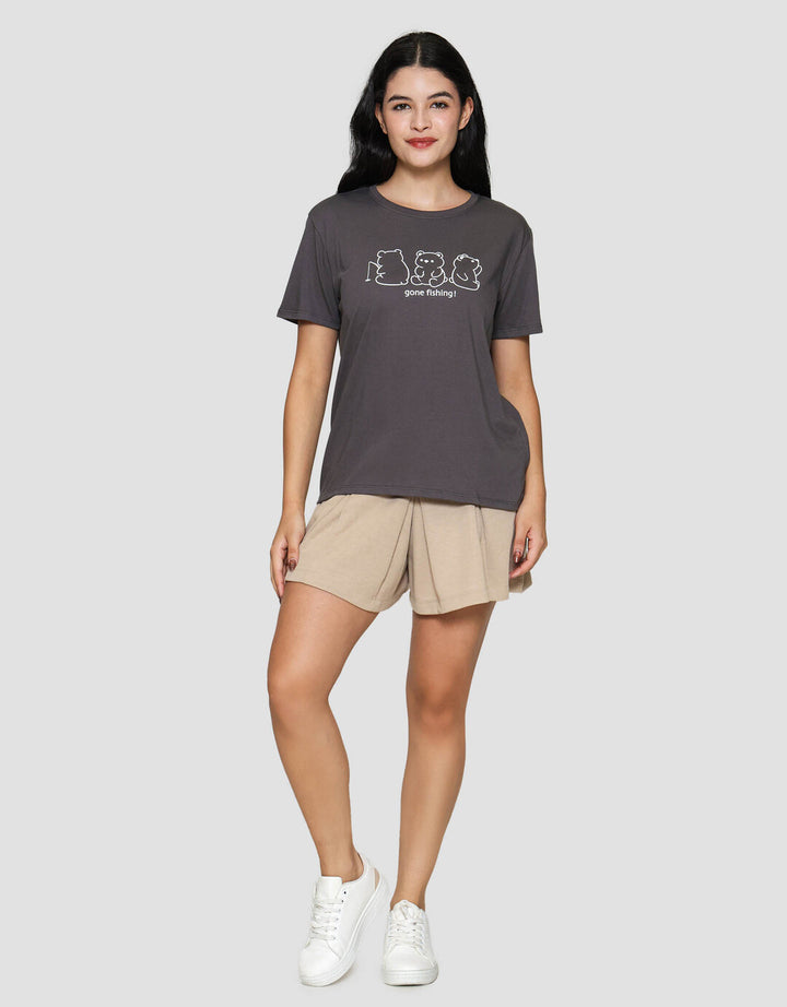 Nevada Gone Fishing Kaos Lengan Pendek Wanita