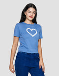 Nevada Rib Love Kaos Lengan Pendek Wanita