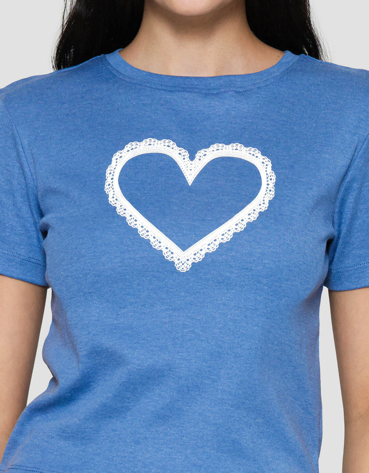 Nevada Rib Love Kaos Lengan Pendek Wanita