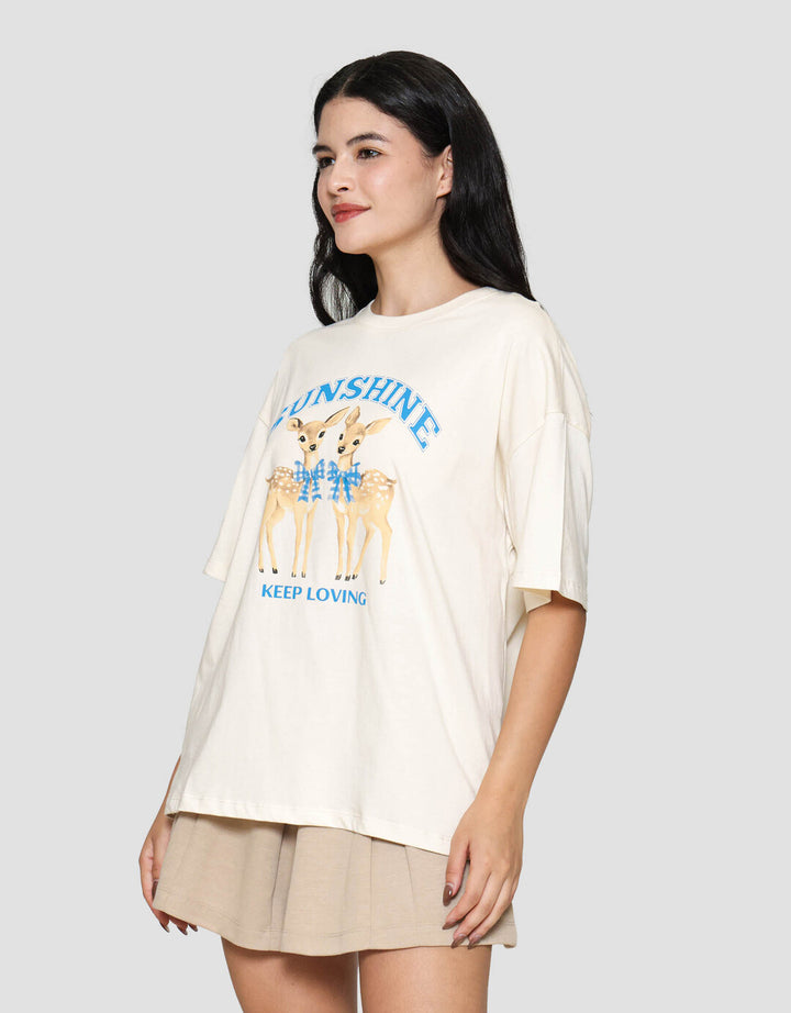Nevada Deer Sunshine Kaos Oversize Wanita