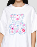 Nevada Floral Bear Kaos Oversize Wanita