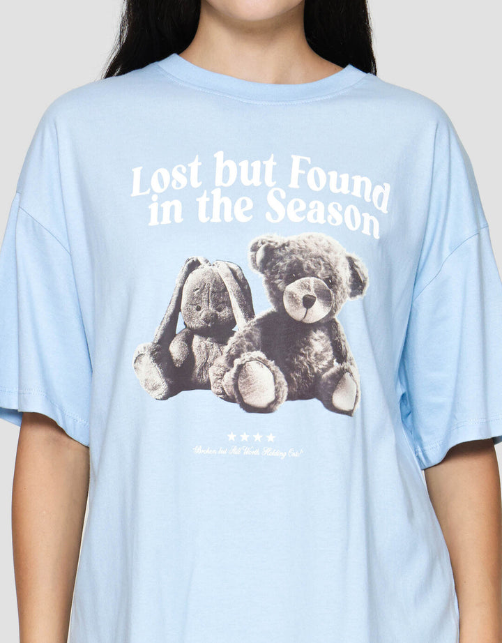 Nevada Bear Lost But Found Kaos Oversize Wanita