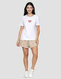 Nevada Reg Comb Pixelated Love Kaos Lengan Pendek Wanita