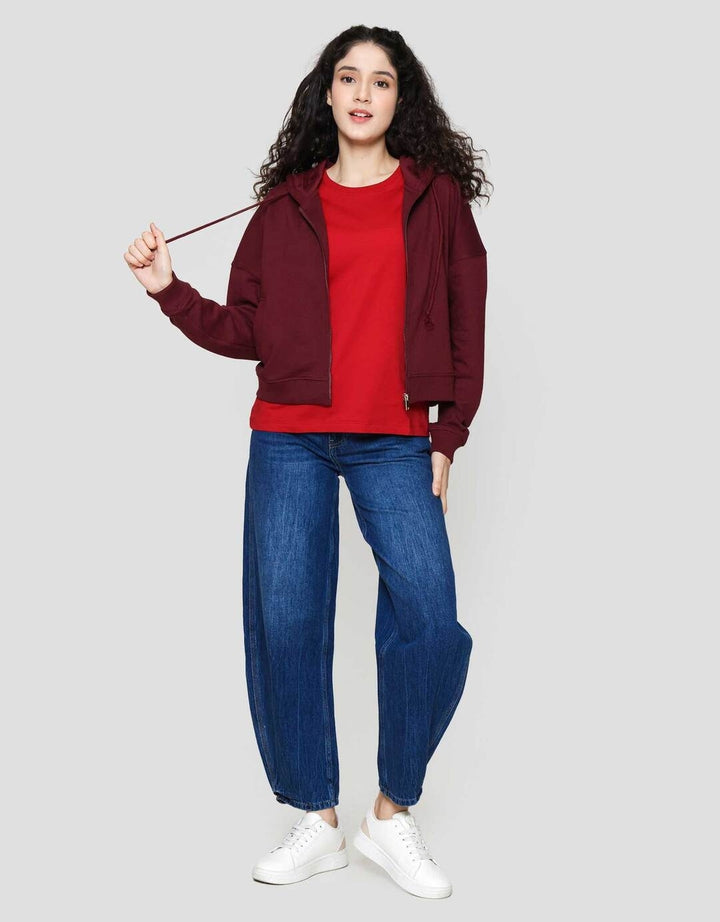 Nevada Solid Boxy French Terry Jaket Wanita