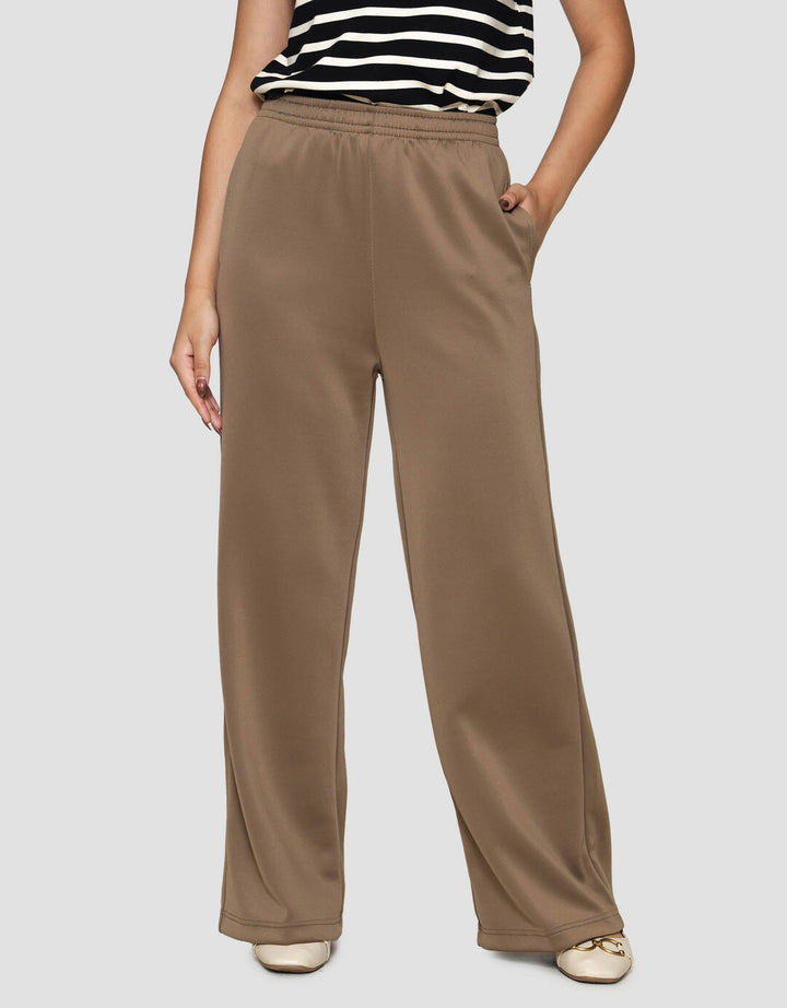 Nevada Scuba Wide Leg Celana Panjang Wanita