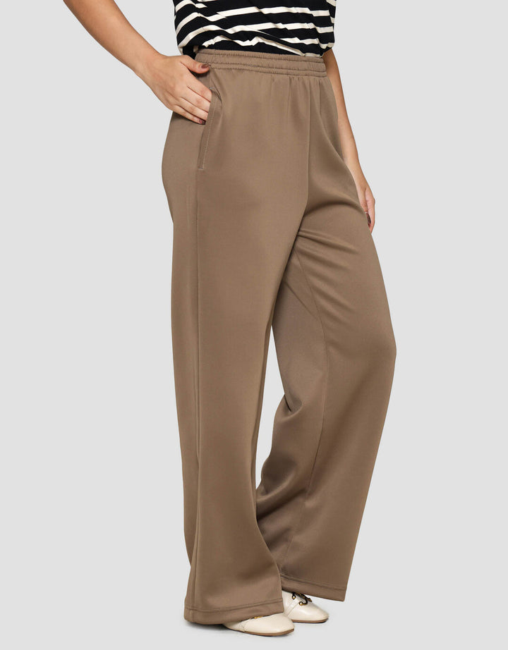 Nevada Scuba Wide Leg Celana Panjang Wanita