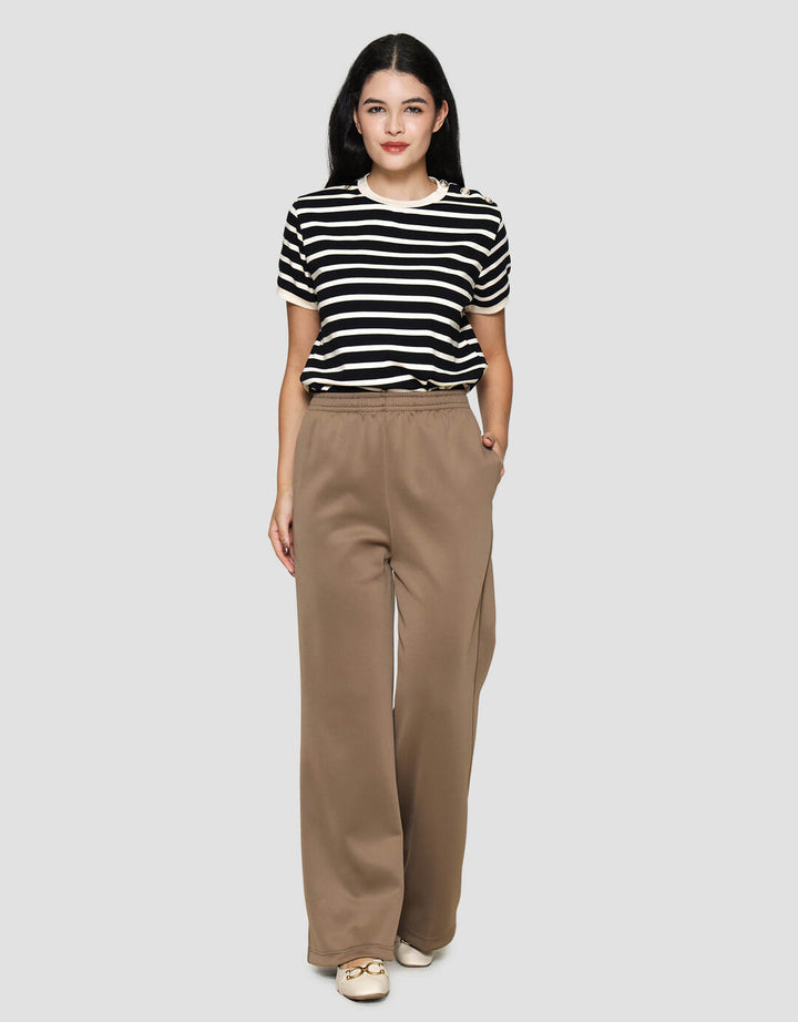 Nevada Scuba Wide Leg Celana Panjang Wanita