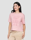 Nevada Boxy S24 Print Spongebob Patrick Kaos Lengan Pendek Wanita