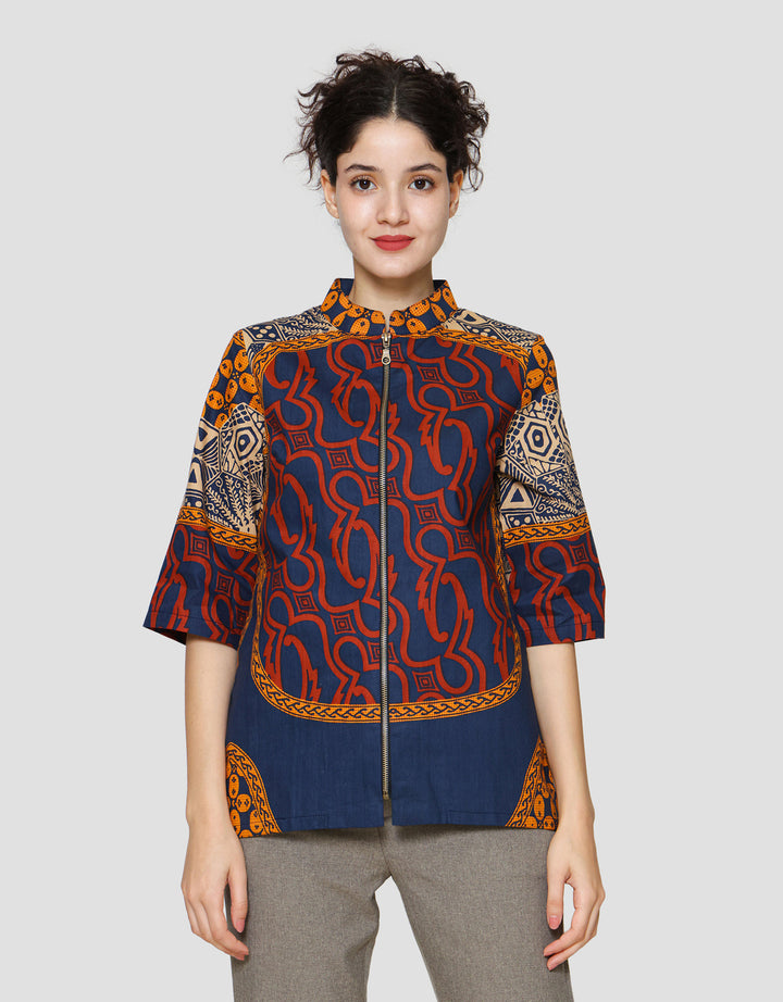 Arjuna Weda Parang Kawung Blouse Batik Wanita