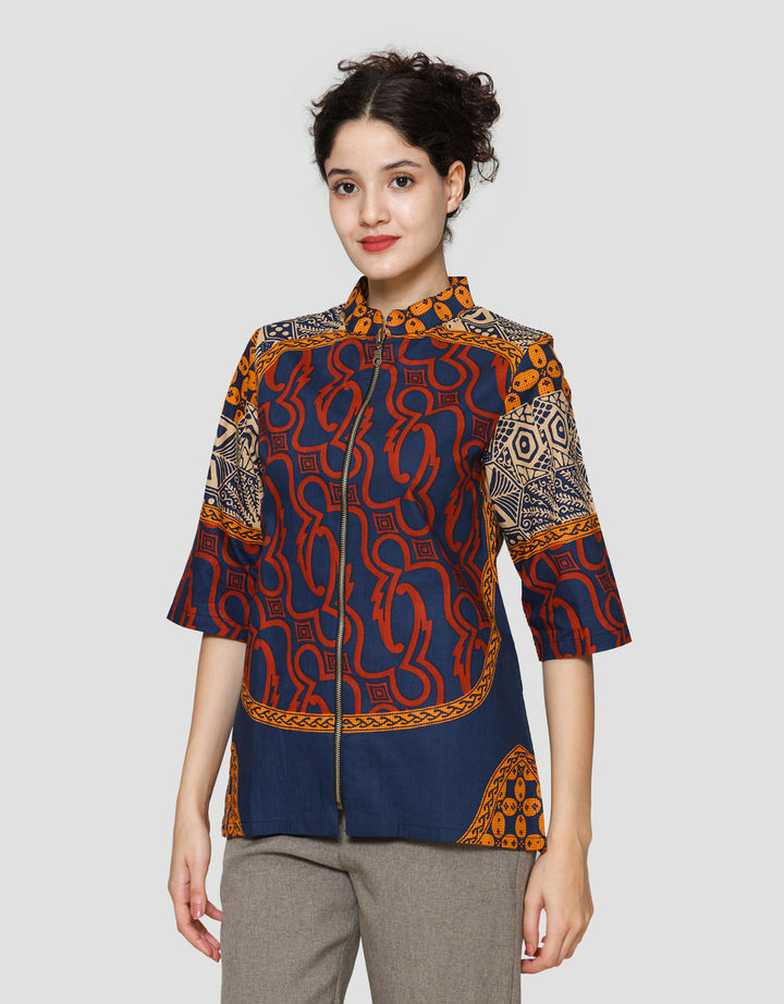 Arjuna Weda Parang Kawung Blouse Batik Wanita