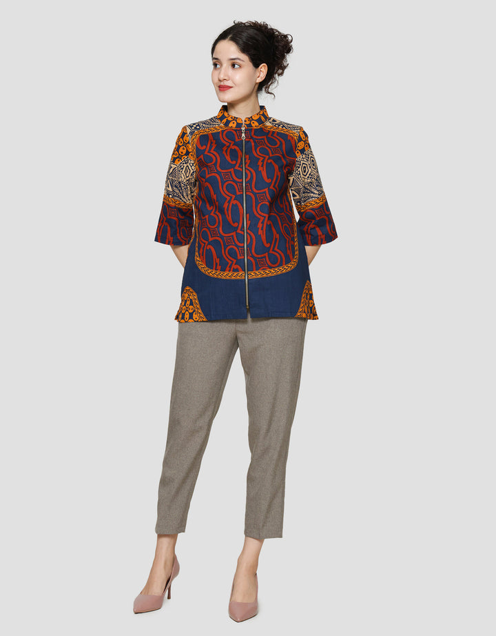 Arjuna Weda Parang Kawung Blouse Batik Wanita
