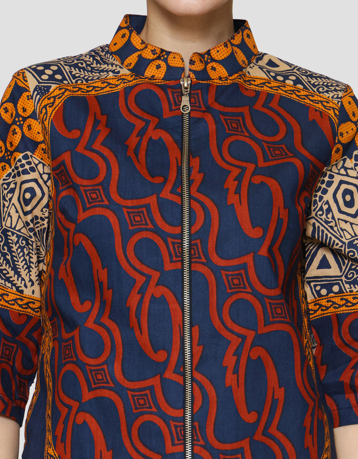 Arjuna Weda Parang Kawung Blouse Batik Wanita