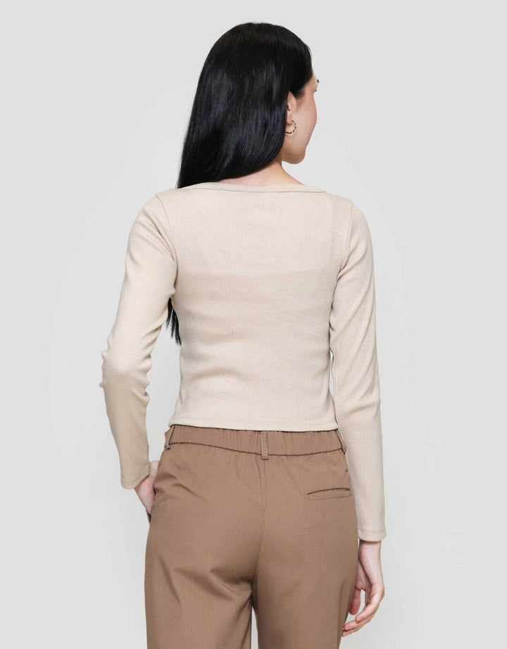 Nevada Solid Rib Double Layered Kaos Wanita