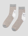 Nevada Print Stripe Cat Kaos Kaki Wanita