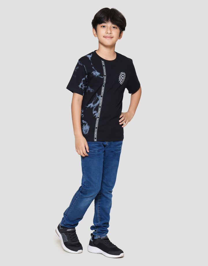 Marvel Avg Capt Amrik Logo Half Tie Dye Kaos Anak Laki-laki