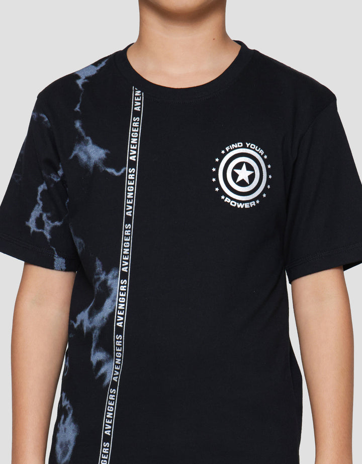 Marvel Avg Capt Amrik Logo Half Tie Dye Kaos Anak Laki-laki