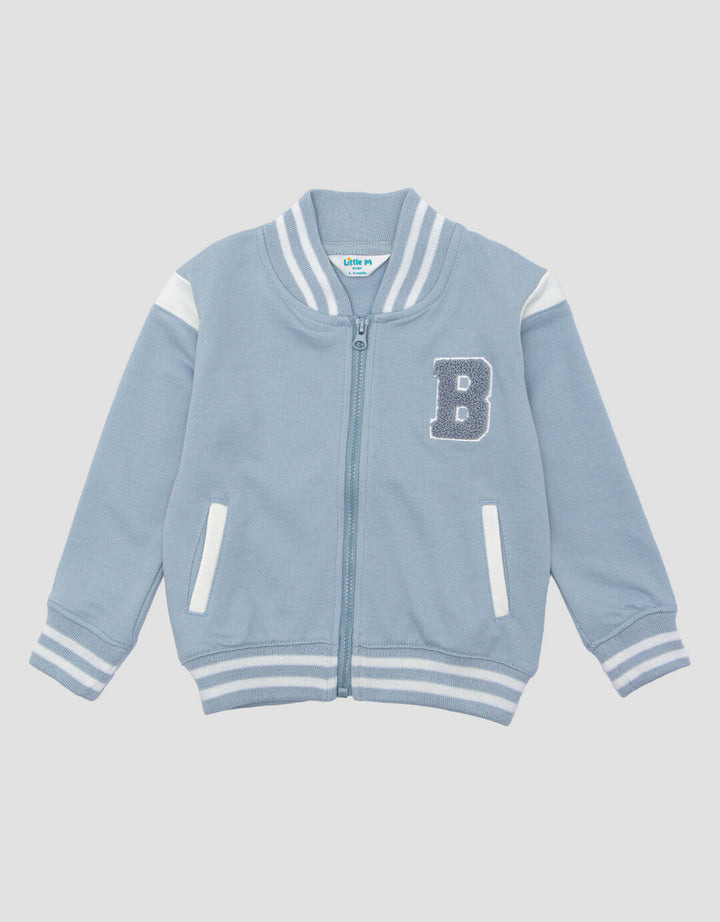 Little M Knit Bomber Logo Jaket Anak Laki-laki
