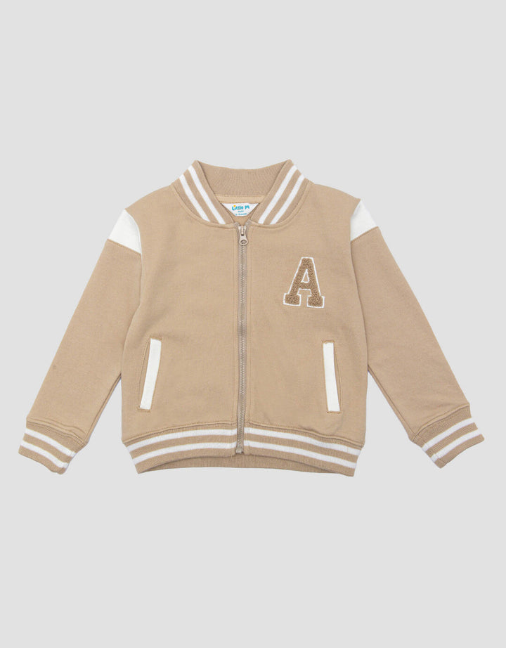 Little M Knit Bomber Logo A Jaket Anak Laki-laki
