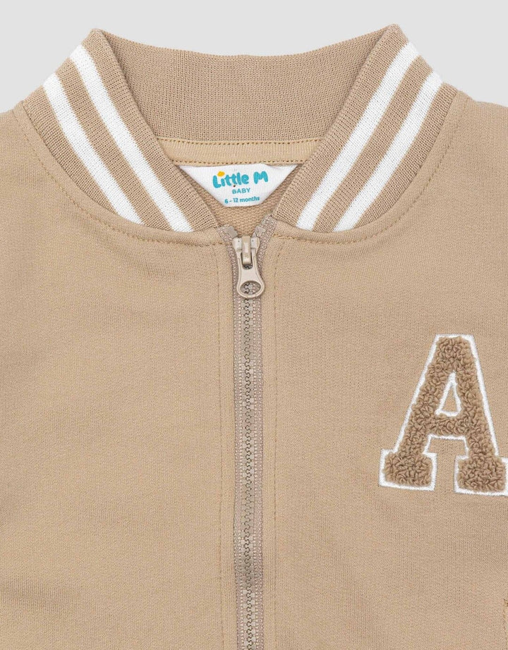 Little M Knit Bomber Logo A Jaket Anak Laki-laki