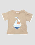 Little M Print Bear On The Ship With Pocket Kaos Anak Laki-laki